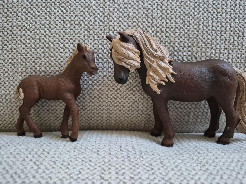 Schleich IJslander merrie en veulen, Ophalen of Verzenden, Zo goed als nieuw, Jongen of Meisje