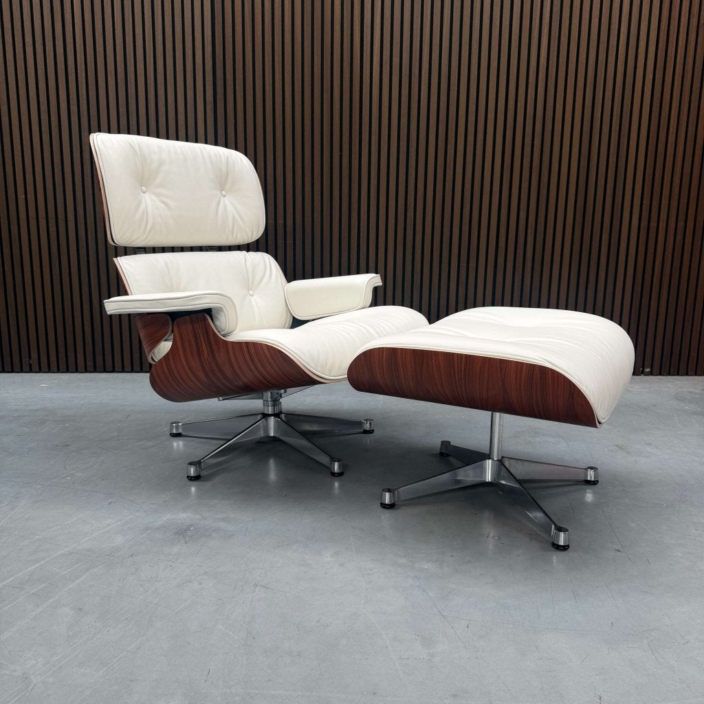 Vitra Eames Lounge Chair | Santos Plisander & Snow Leather, Antiek en Kunst, Ophalen of Verzenden