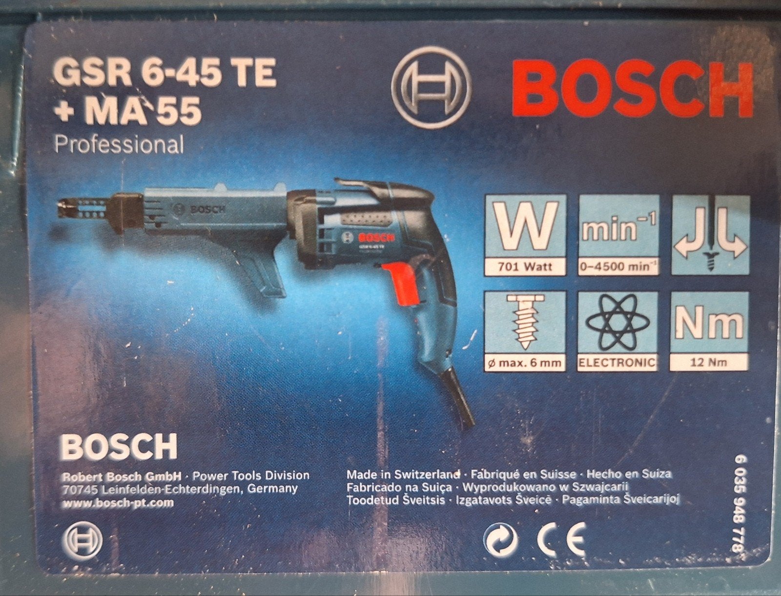Bosch Schroefautomaat GSR 6-45 TE + MA55 - Zo goed als nieuw, Ophalen of Verzenden