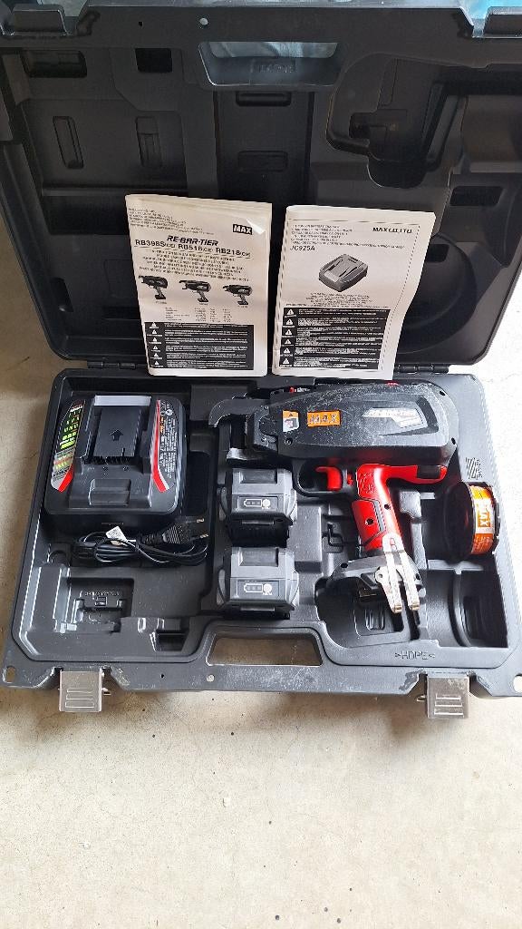 Max RB398S Accu Vlechtmachine Vlechttang Vlechtapparaat, ., Ophalen of Verzenden, Zo goed als nieuw, .