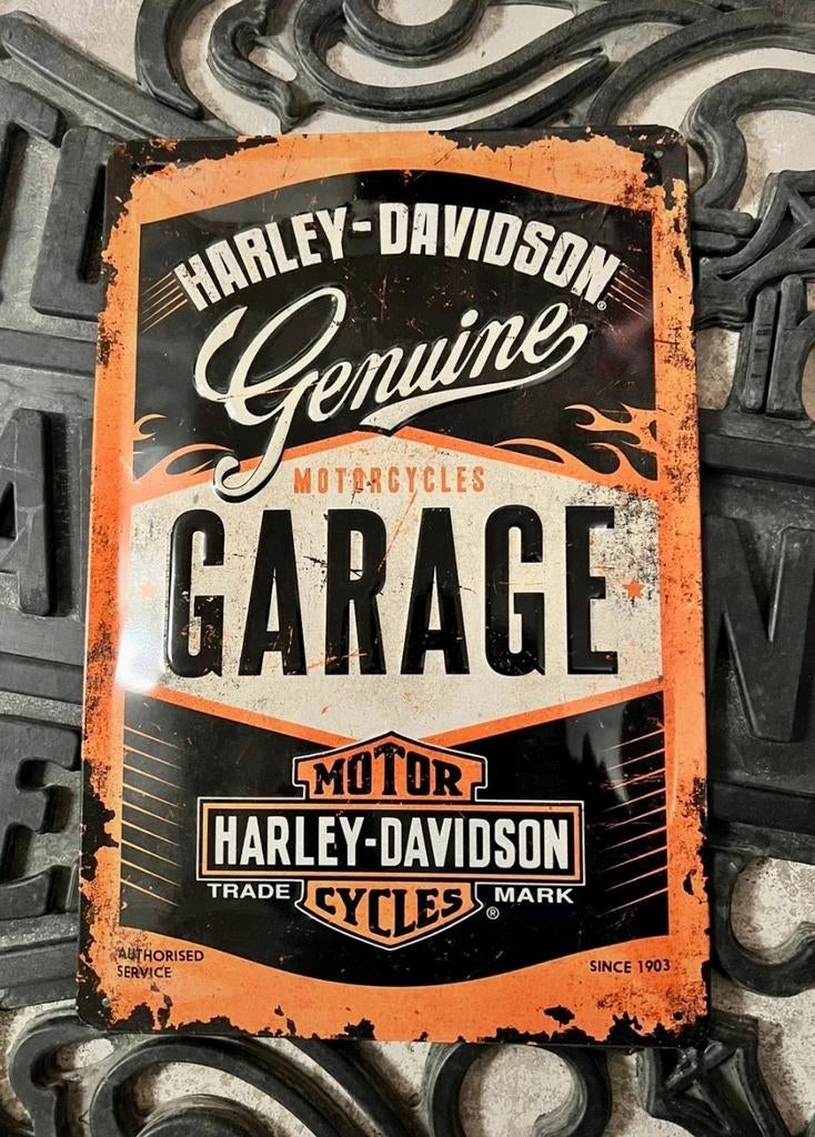 Mooi gebold Harley Davidson bordje, Ophalen of Verzenden, Nieuw, Reclamebord