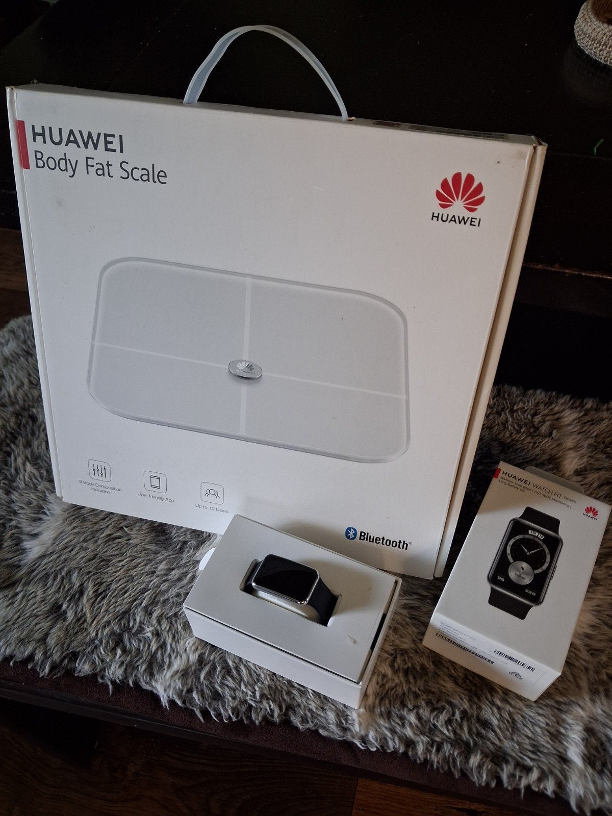 Huawei weegschaal met horloge, Ophalen, Zo goed als nieuw, Zwart, Android