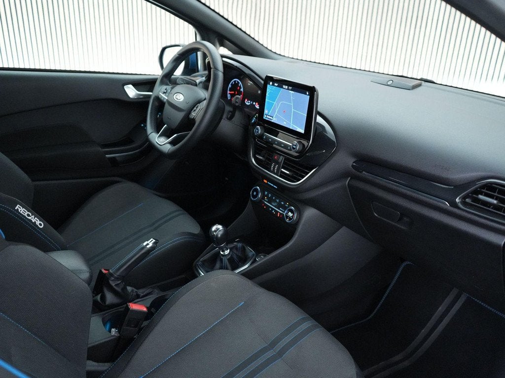 Ford Fiesta ST 1.5 240pk |18" O.Z Racing|Wolf sportuitlaat|v, Voorwielaandrijving, 1188 kg, Blauw, Leder en Stof