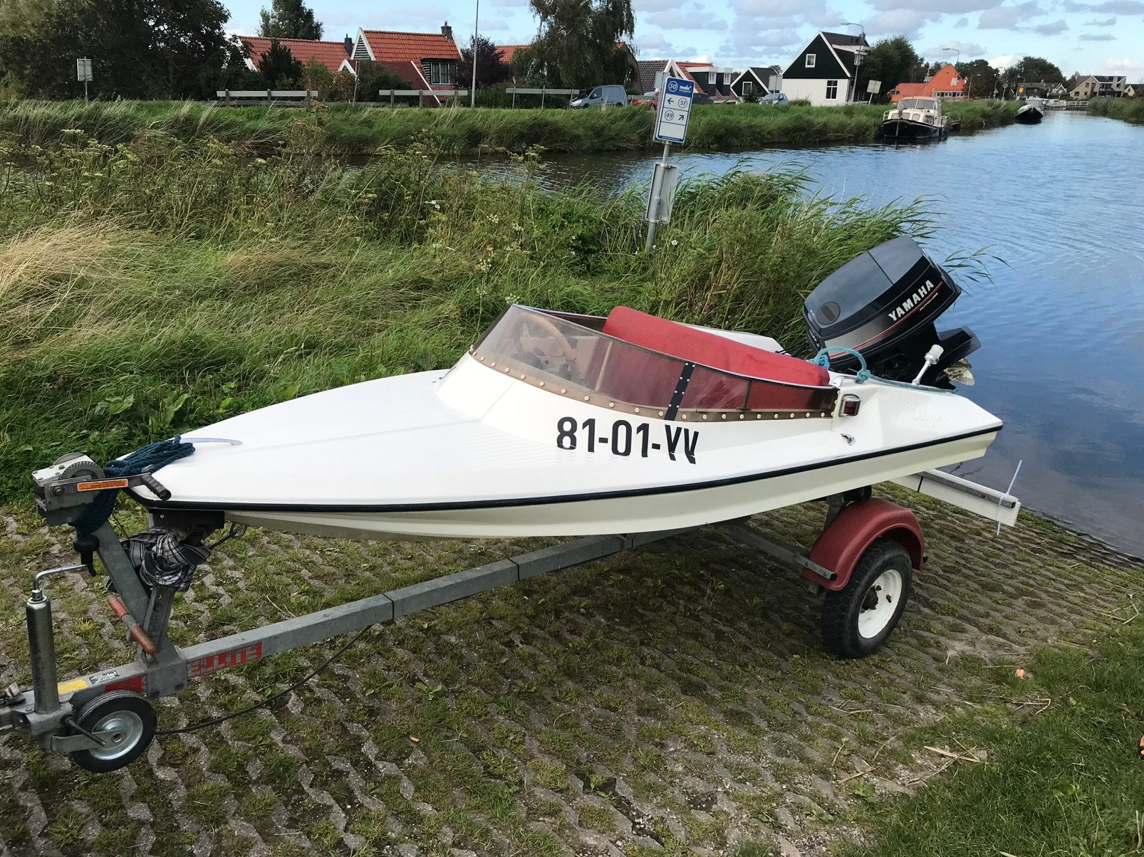 Almarine Seafire met Yamaha 50 pk Autolube powertrim trailer, Watersport en Boten, Ophalen, Gebruikt, Elektrische start, Minder dan 70 pk