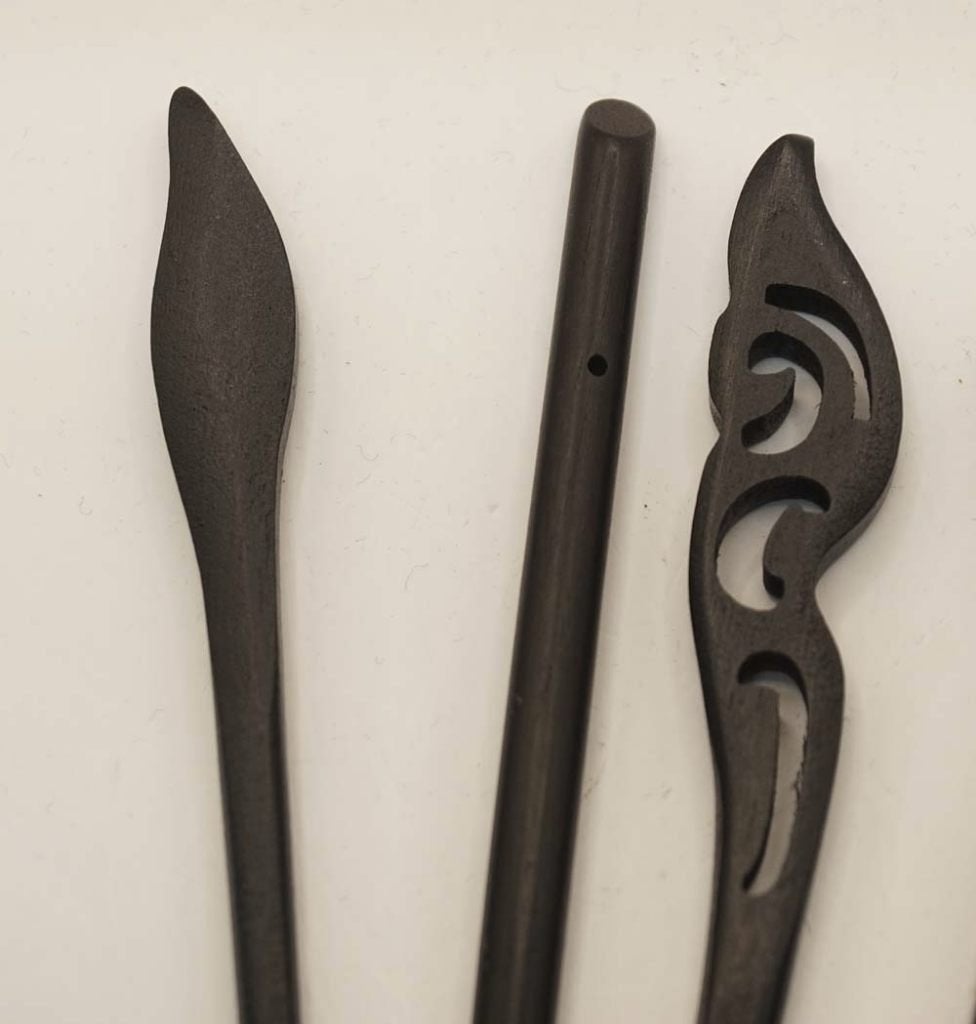 zwart haarstokken hout 5 verschillende 1x vlinder, 1x recht, Verzenden, Nieuw, Haarspeld
