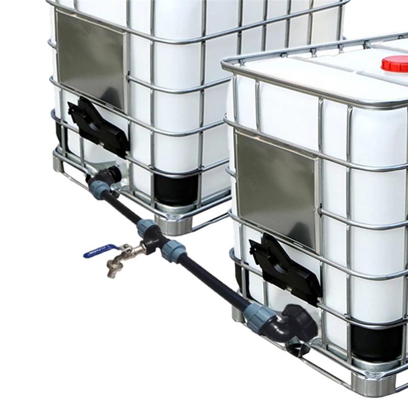 IBC Koppelset met 3/4” kogelkraan en 25 mm buis, Tuin en Terras, Regentonnen, 150 liter of meer, Ophalen of Verzenden, Nieuw