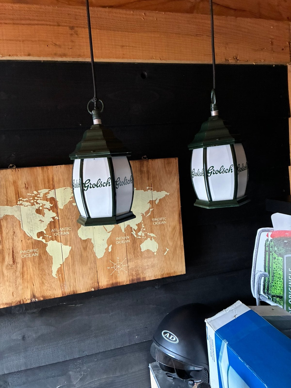 Prachtige grolsch buiten lampen lantaarn hanglamp, Verzamelen, Ophalen, Zo goed als nieuw