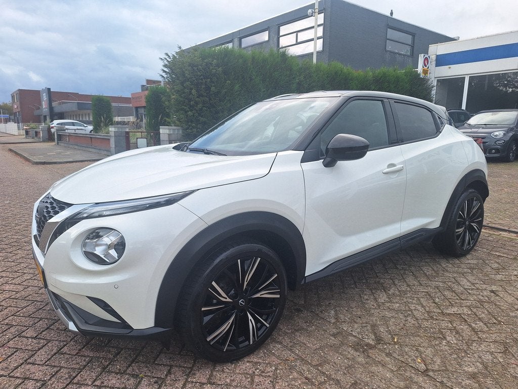 Nissan Juke 1.0 DIG-T N-DESIGN navi/camera/clima(7X OP VOORR, Auto's, Nissan, Voorwielaandrijving, 12 maanden, Euro 6, Wit