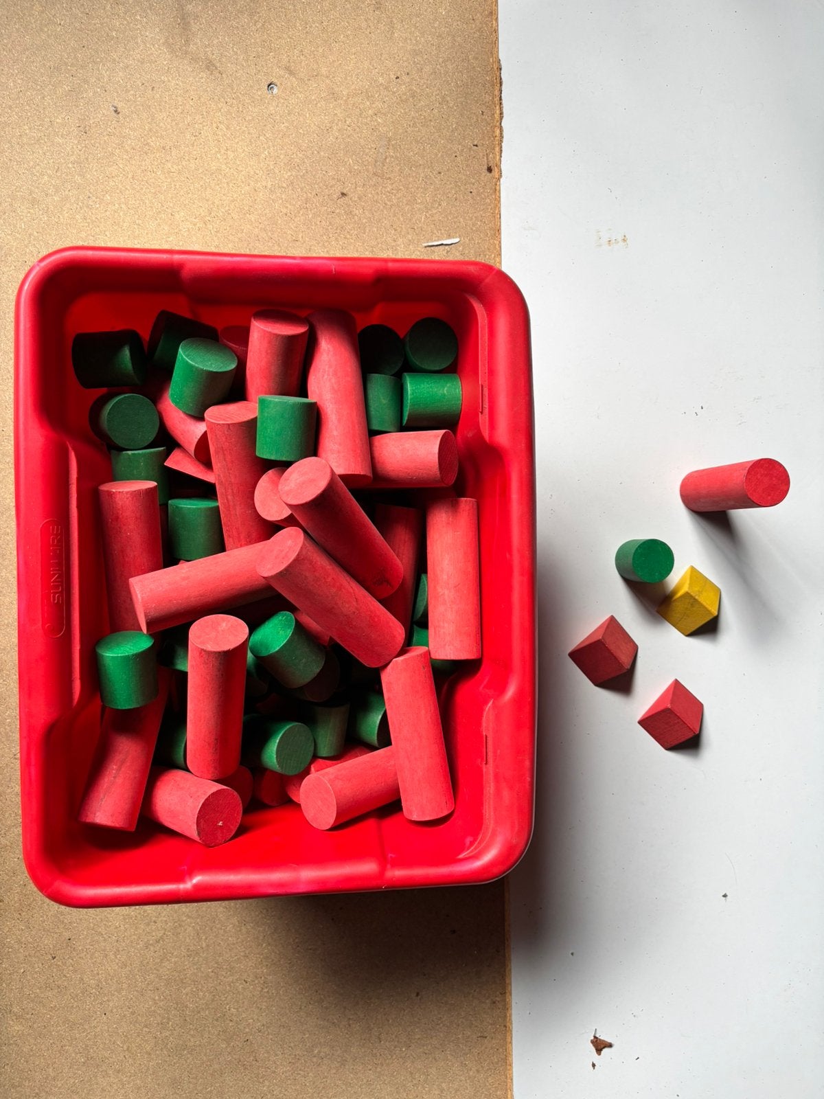 Houten speelgoedblokken, gekleurd, Kinderen en Baby's, Ophalen, Gebruikt