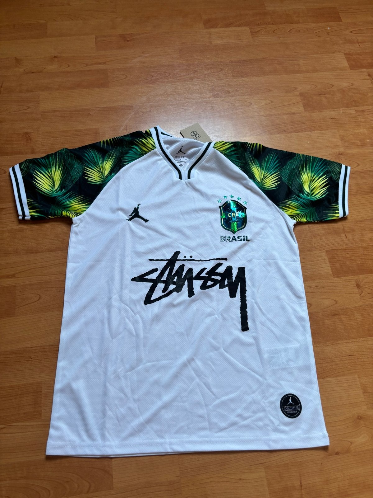 Nike Jordan x Stussy x Brazil Voetbalshirt, Kleding | Heren, T-shirts, Ophalen of Verzenden, Nieuw, Maat 46 (S) of kleiner, Wit