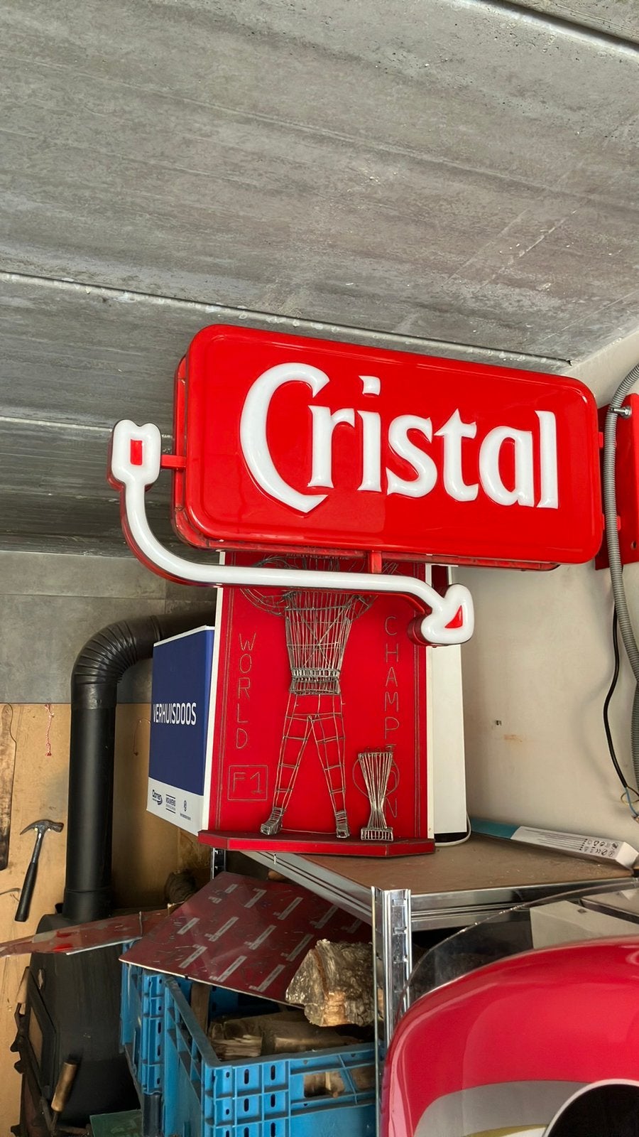 Lichtreclame Cristal alken, Verzamelen, Merken en Reclamevoorwerpen, Ophalen, Zo goed als nieuw