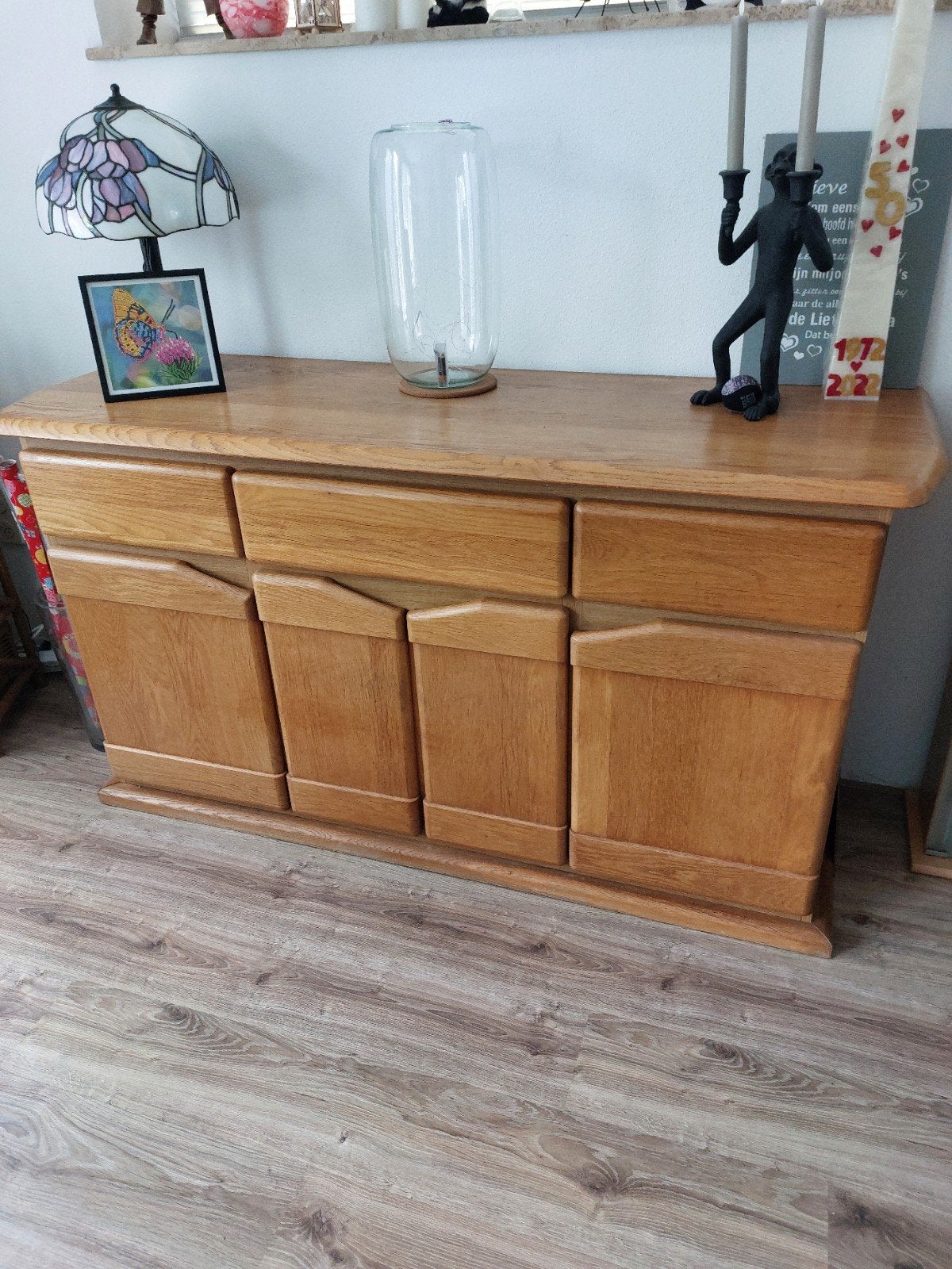 gratis dressoir blankeiken breed 160 cm, Ophalen, Gebruikt, Met deur(en), 150 tot 200 cm