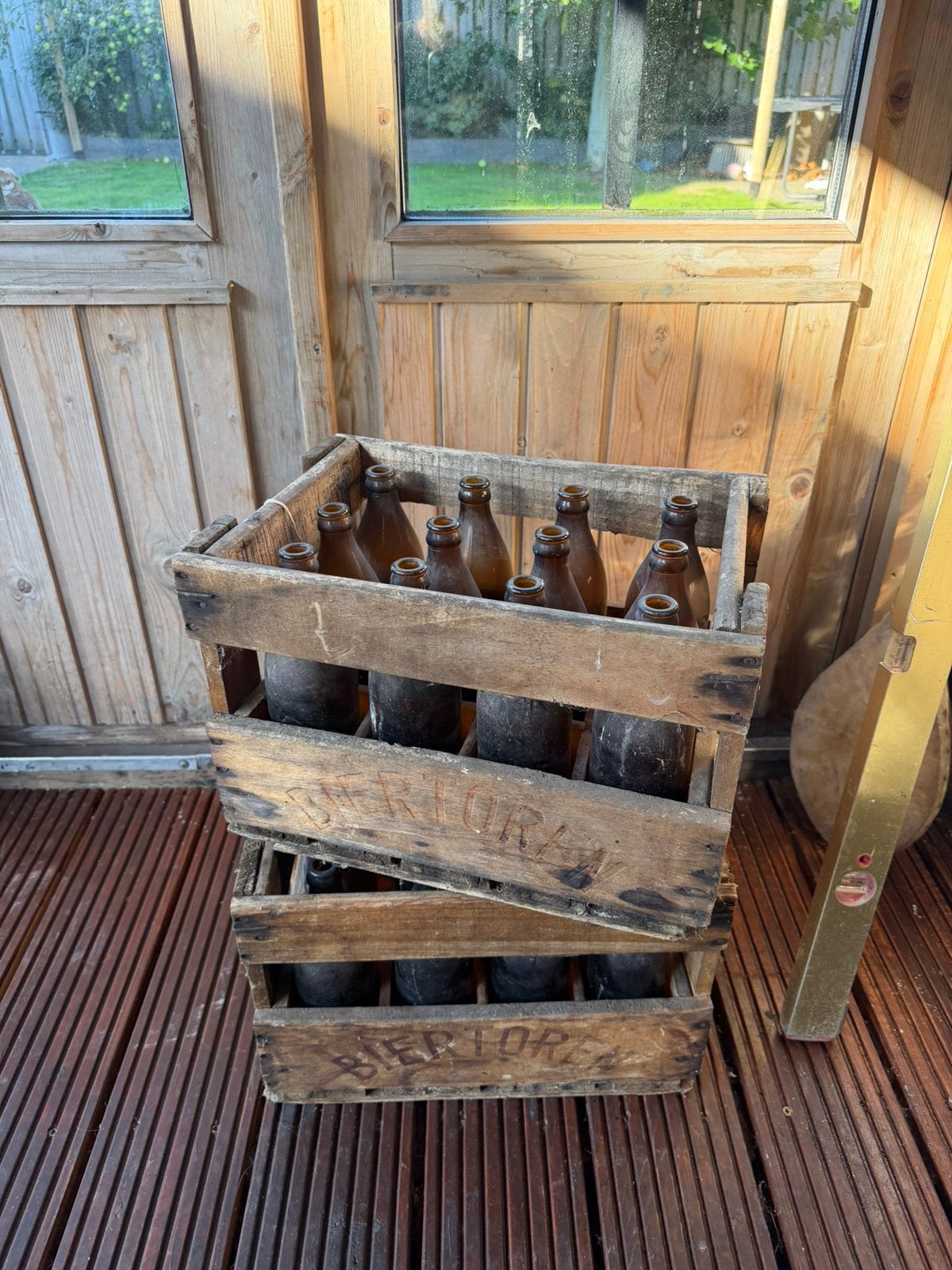 Oude houten bierkratten biertoren, Ophalen of Verzenden, Zo goed als nieuw, Overige merken