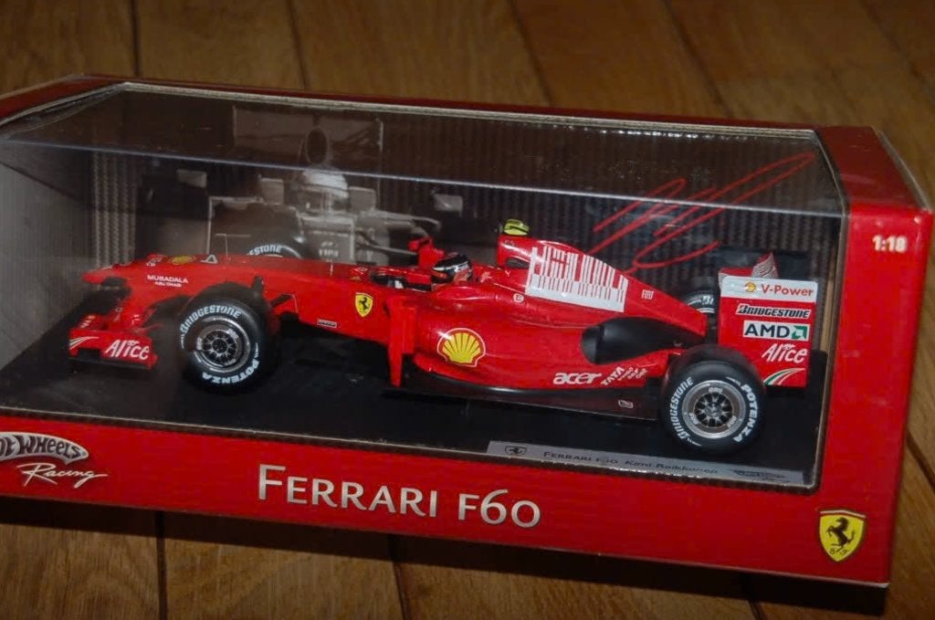 1:18 FERRARI F1 F60 RAIKKONEN Hotwheels in doos WRH, Verzenden, Zo goed als nieuw, Auto, Hot Wheels