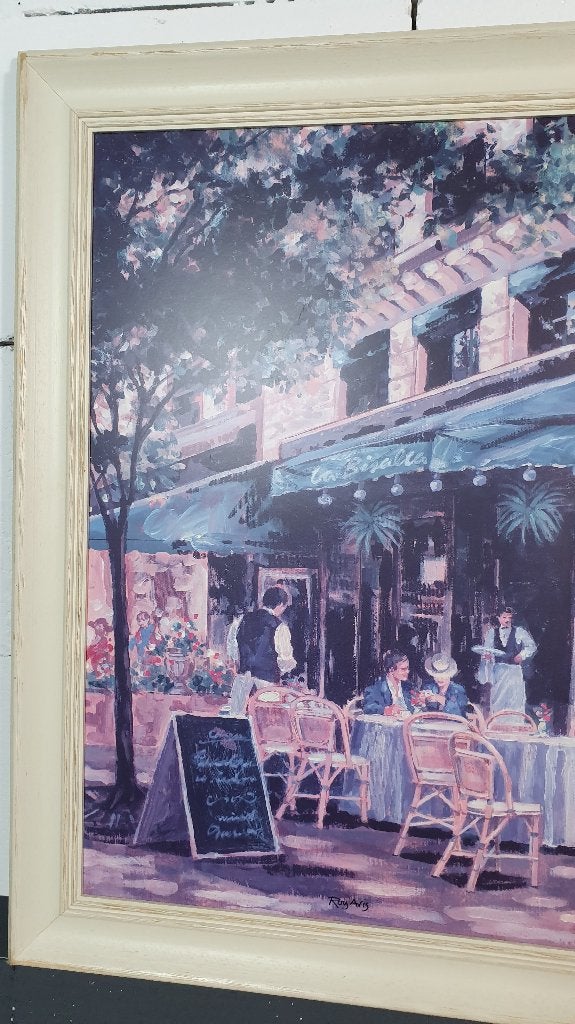Groot brocante print schilderij Roy Aris, La Bisalta. S30, Huis en Inrichting, Tweedehands verkoop, Tweedehands verkoop, Gebruikt