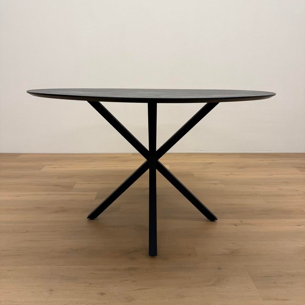 Ronde eettafel HPL bijzondere print 130cm - Direct Leverbaar, Rond, Ophalen of Verzenden, Zo goed als nieuw, Vijf personen of meer