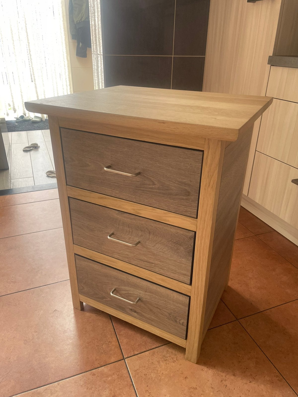 Handgemaakte eiken kast, Huis en Inrichting, Kasten | Ladekasten, Ophalen, 1 of 2 laden, 50 tot 100 cm, Zo goed als nieuw