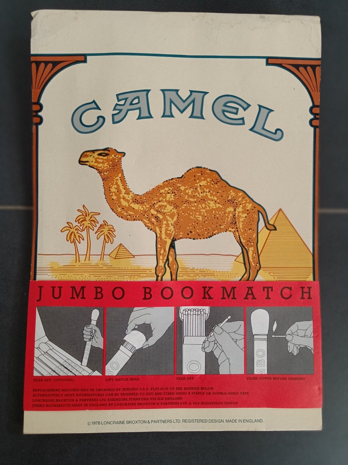 Vintage Camel Jumbo Bookmatch - Turkish & Domestic Blend, Ophalen of Verzenden, Zo goed als nieuw, Luciferdoosjes of -merken