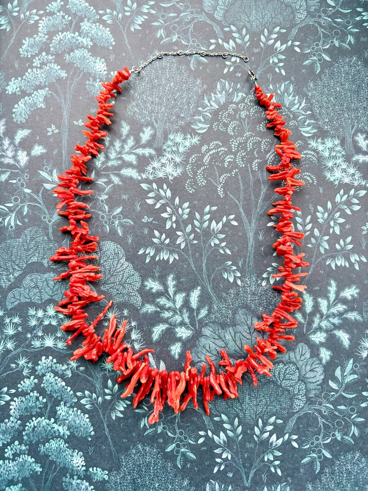 Prachtige ketting van natuurlijk rood koraal met 925 zilver, Sieraden, Tassen en Uiterlijk, Ophalen of Verzenden, Zo goed als nieuw