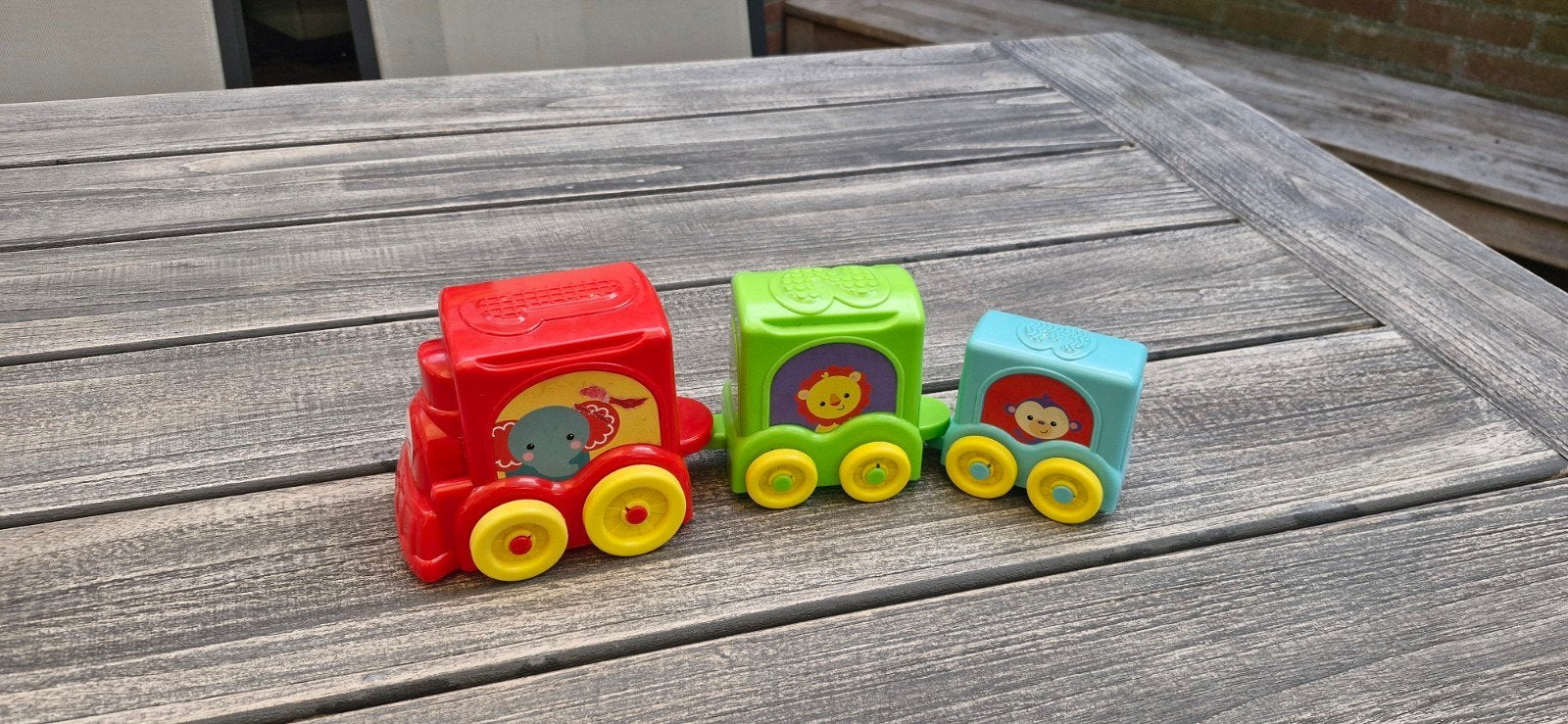 Fisher-Price Stapelbare Trein met Dieren, Ophalen, Gebruikt, Auto, Met wieltjes