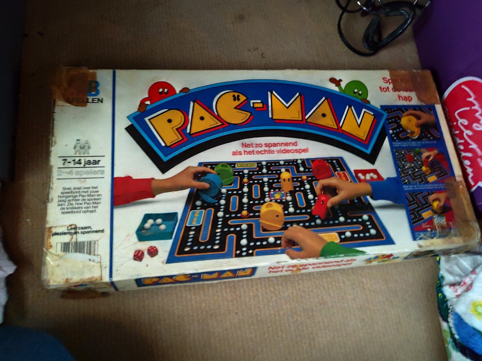 Pac-Man Bordspel - Klassiek Retro Spel in Goede Staat, Hobby en Vrije tijd, Drie of vier spelers, Ophalen, Gebruikt, MB Spellen