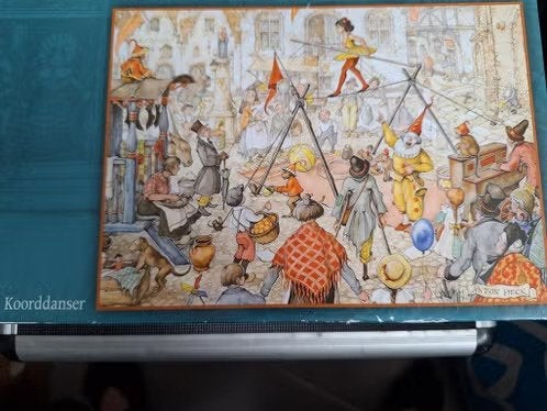 2 puzzels in 1 doos Anton Pieck h, Ophalen of Verzenden, 500 t/m 1500 stukjes, Zo goed als nieuw, Legpuzzel