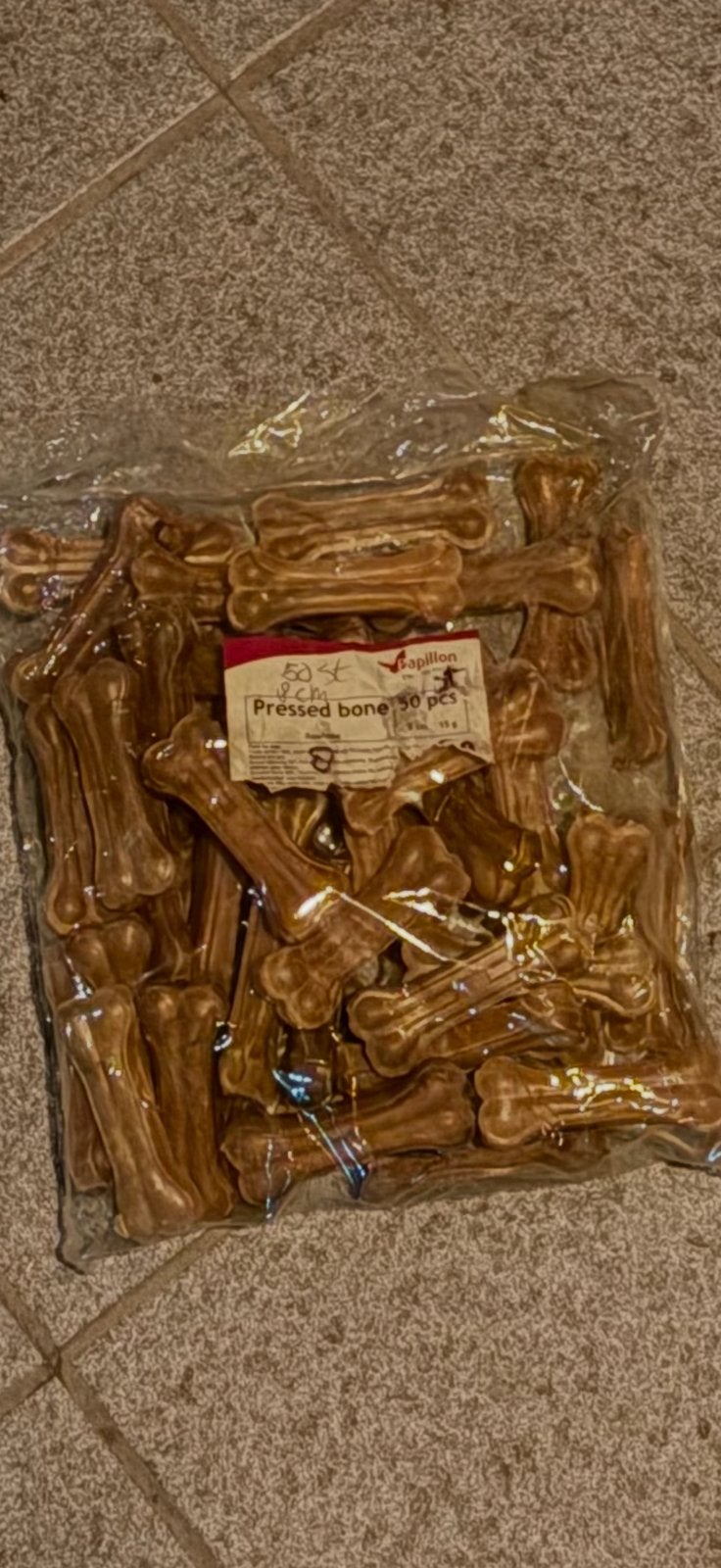 50 stuks geperst kauwbot naturel 8 cm, Dieren en Toebehoren, Ophalen of Verzenden, Hond