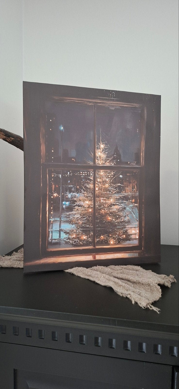 canvas sfeervol kerst schilderij, Ophalen of Verzenden, Nieuw, Schilderij