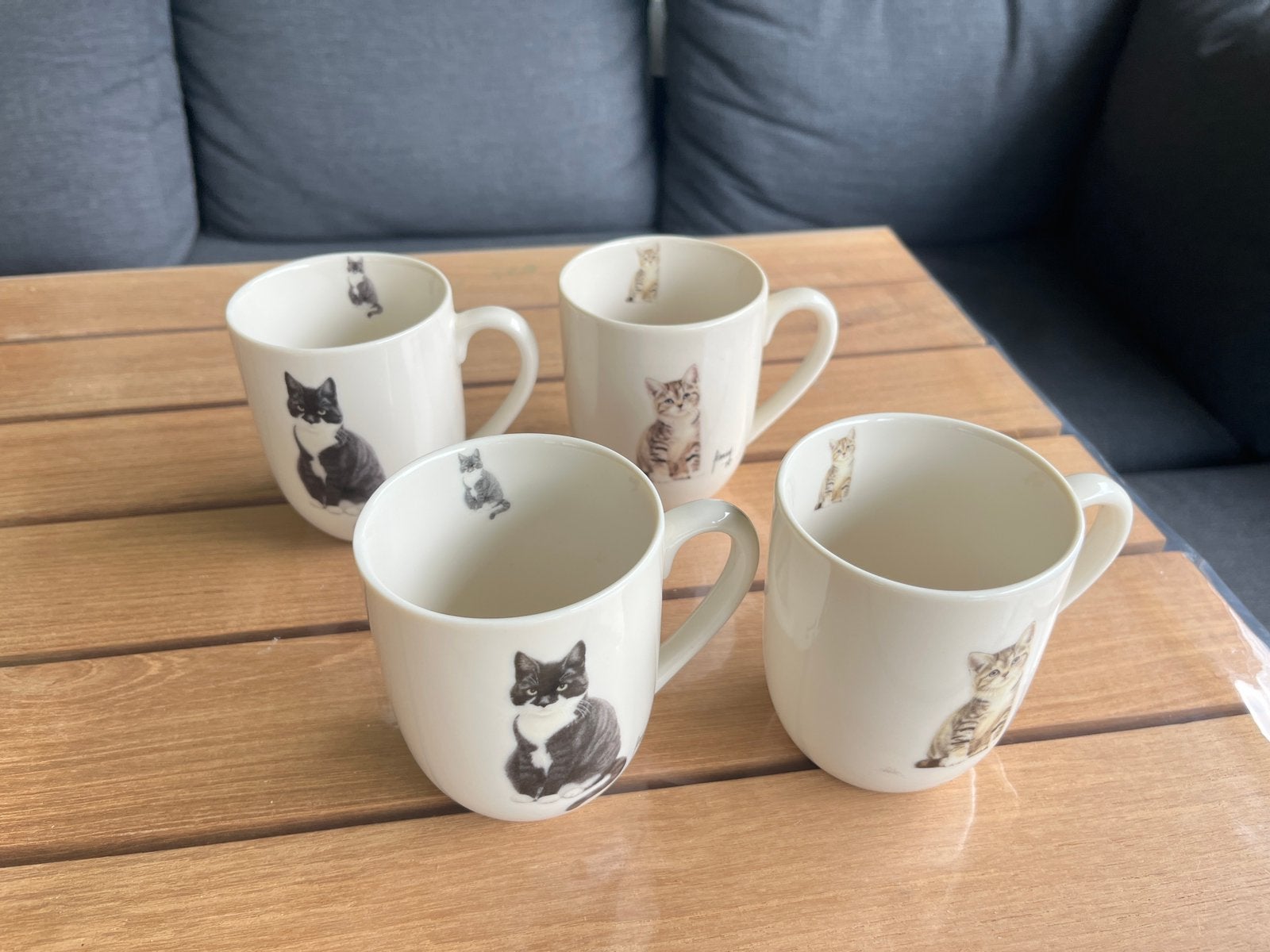 Fransien katten mokken, Ophalen of Verzenden, Zo goed als nieuw, Overige stijlen, Kop(pen) en/of Schotel(s)