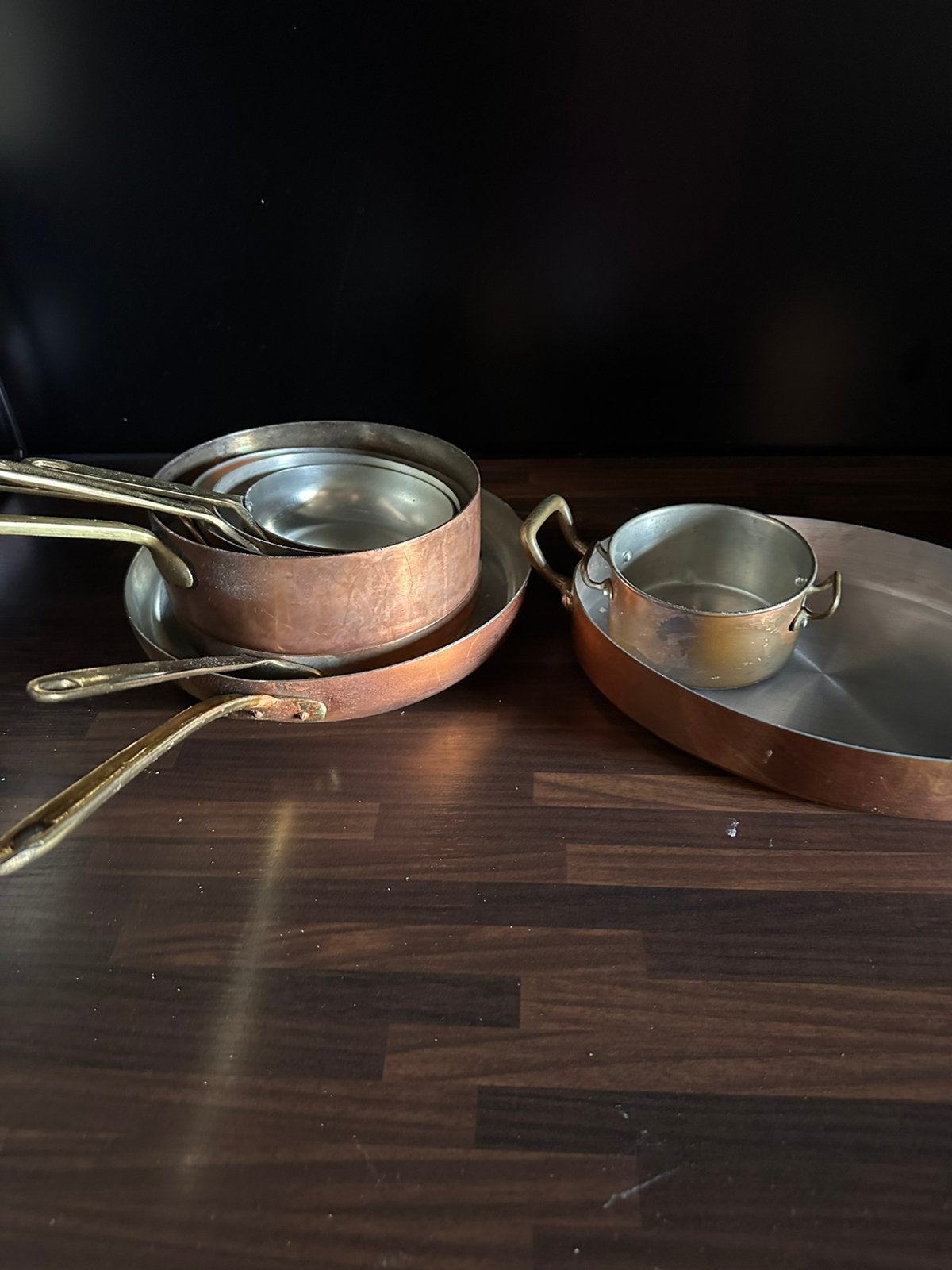 Koperen pannen set, Ophalen of Verzenden