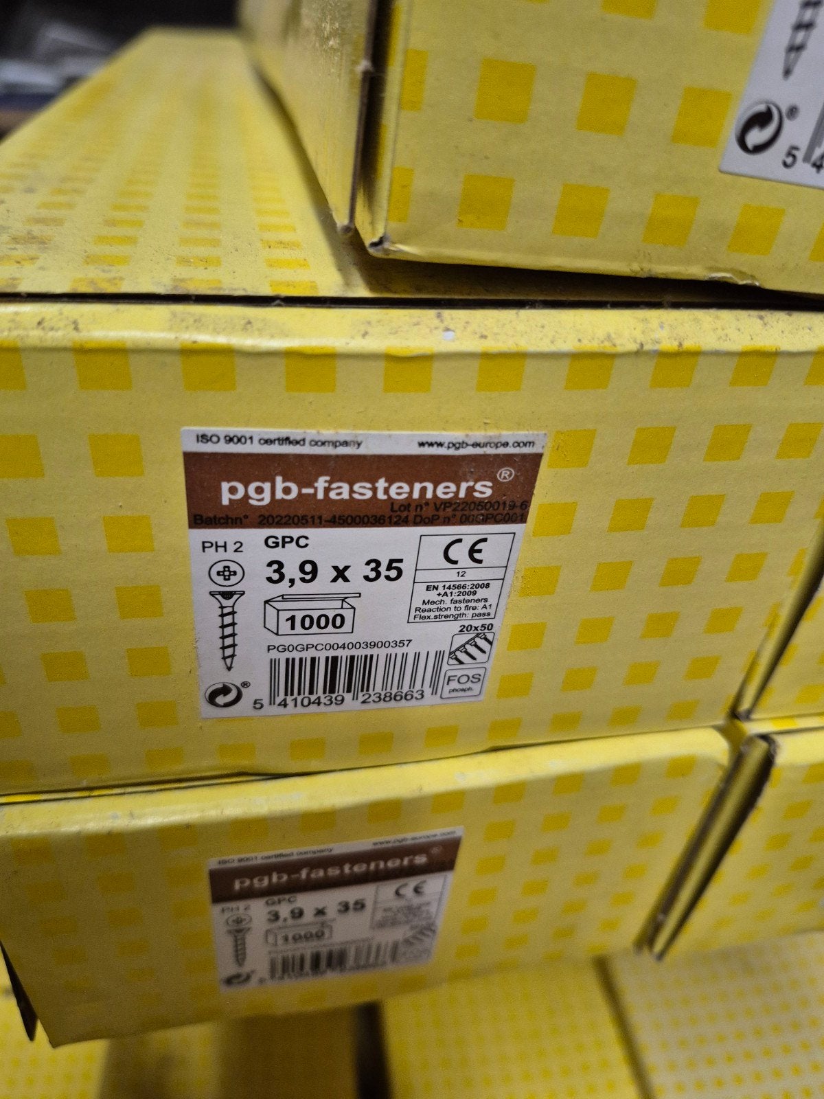 5 dozen Gipsplaatschroeven op band pgb 3,9x35mm 5000 stuks, Nieuw, Ophalen of Verzenden, ., Schroeven