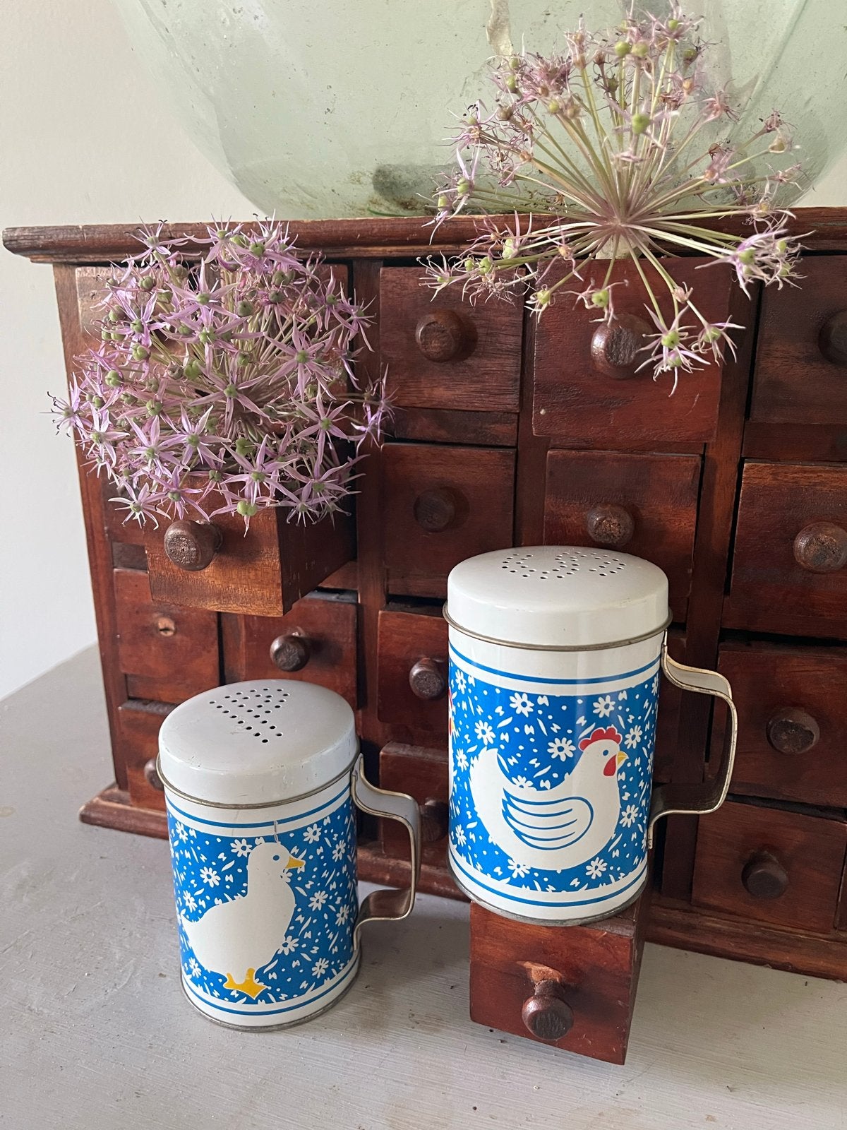 Vintage zout- en pepervaatjes kip en eendje, Ophalen of Verzenden
