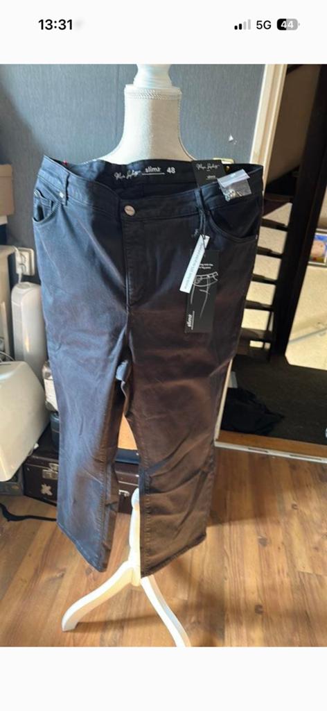 MS Mode jeans zwart 48, Kleding | Dames, Spijkerbroeken en Jeans, Ophalen of Verzenden, Nieuw, Zwart, Overige jeansmaten