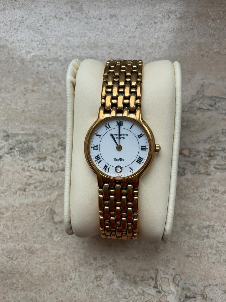 Raymond Weil Fidelio goud dames horloge, Sieraden, Tassen en Uiterlijk, Horloges | Dames, Ophalen, Zo goed als nieuw, Staal, Overige merken