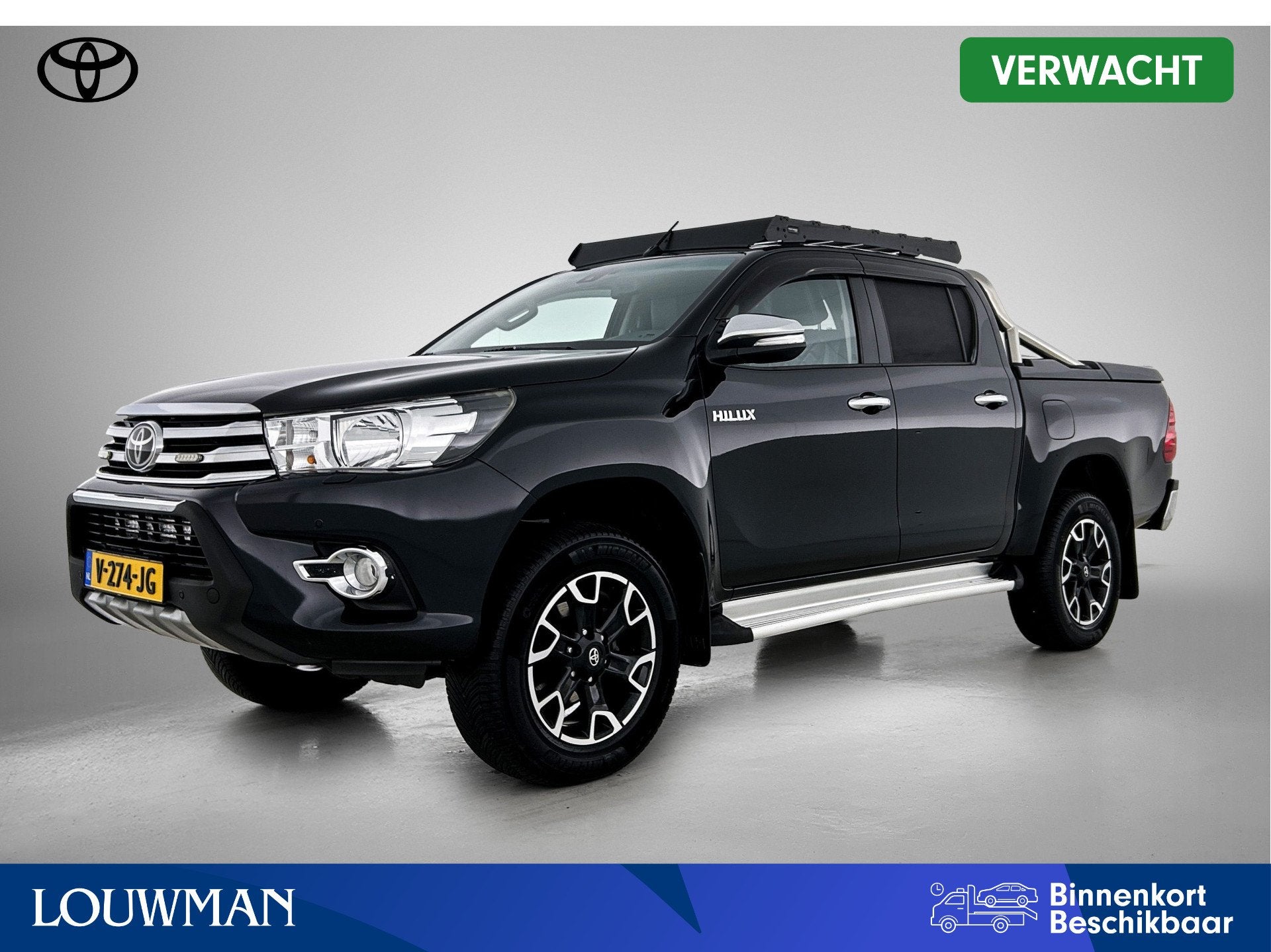 Toyota Hilux 2.4 D-4D-F Double Cab Professional | BTW te ver, Auto's, Automaat, Gebruikt, 4 cilinders, Zwart