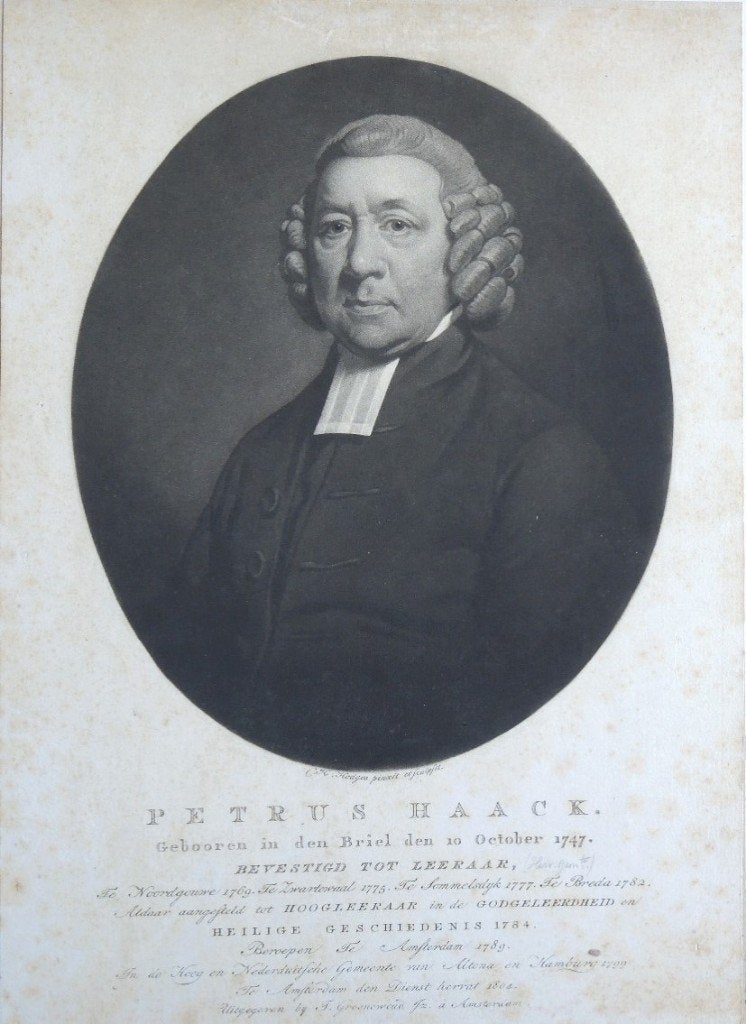 Charles Howard Hodges mezzotint "Portret Petrus Haack", 1805, Antiek en Kunst, Ophalen, 1800 - 1899, Overige technieken, Portret