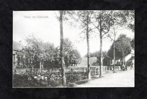 Oldekerk Straatbeeld, naar Oostrum bij Dokkum., Ophalen of Verzenden, Voor 1920, Gelopen, Groningen