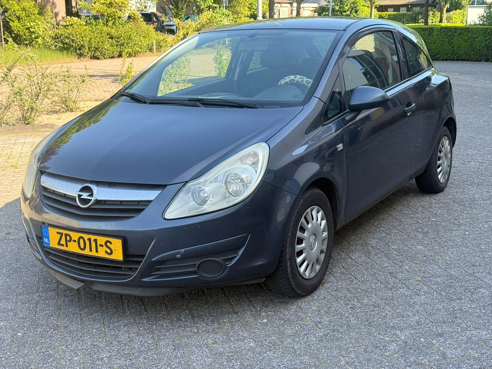 Opel Corsa 1.0 12V 3D 2009 BlauW APK AIRCO ZUINIG AUTOTJE, Voorwielaandrijving, 40 €/maand, Blauw, Bedrijf