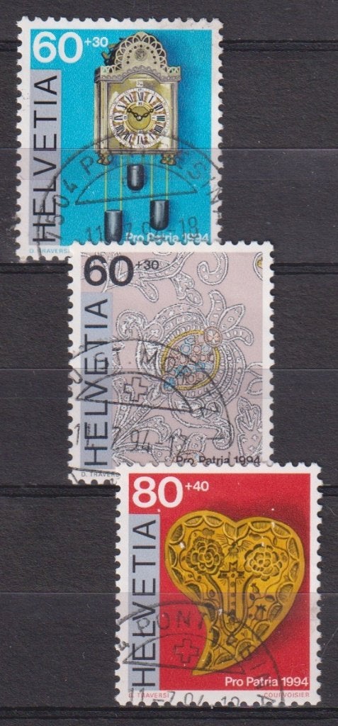Zwitserland 1994 Pro Patria Antieke voorwerpen Klok, Verzenden, Gestempeld, Overige thema's