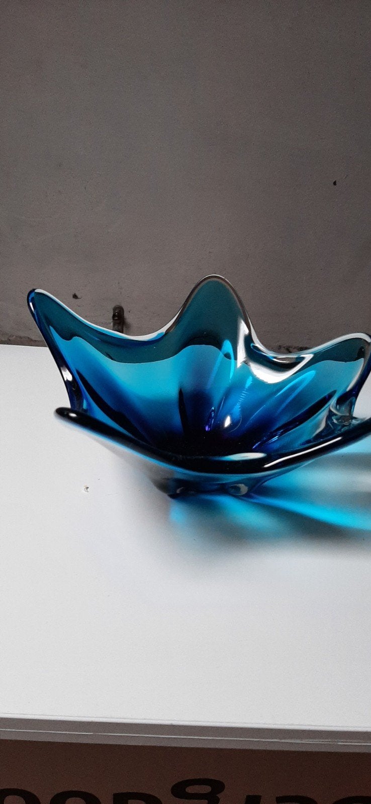 Vintage Murano Glazen Schaal - Blauw, Ophalen of Verzenden