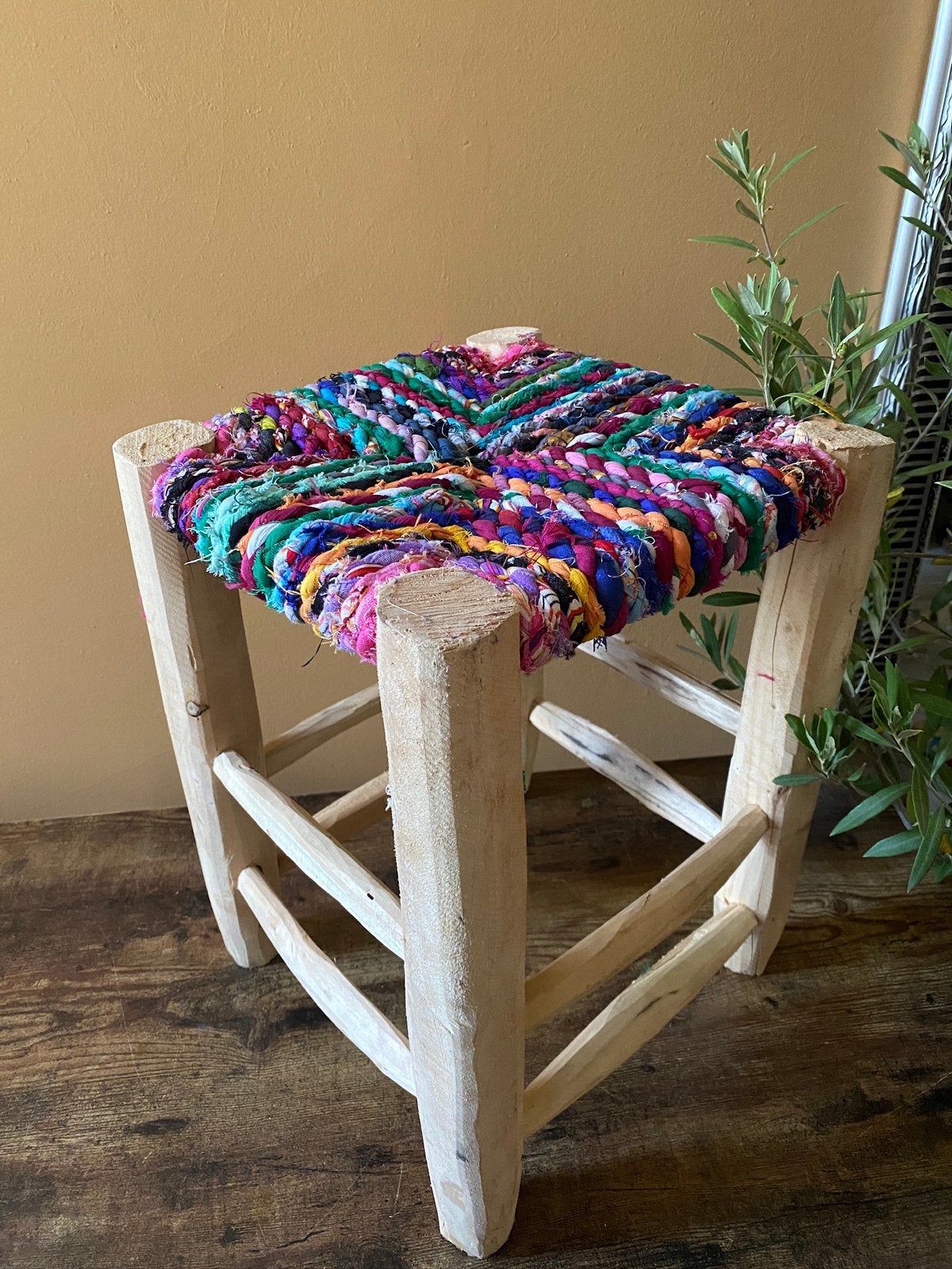 Diverse kleuren Handgemaakte krukken uit Marokko - NIEUW, Ophalen of Verzenden, Nieuw, Hout