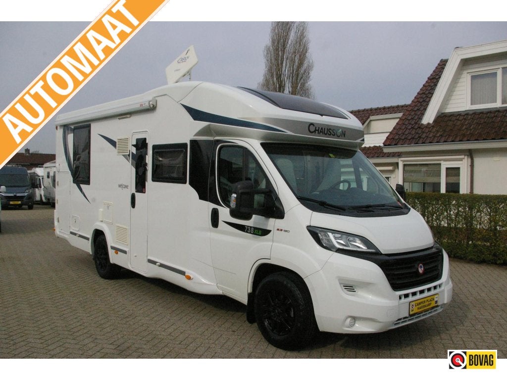 Chausson Welcome 738 XLB Queensbed, Hefbed, Garage., Automaat, Fiat, Koelkast, Diesel