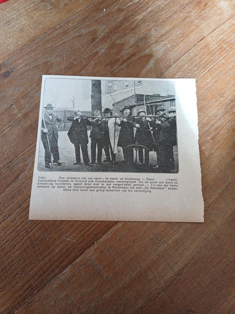 Knipsel han en kruisboog schutters Rotterdam 1923, Ophalen of Verzenden, 1920 tot 1940, Knipsel(s)