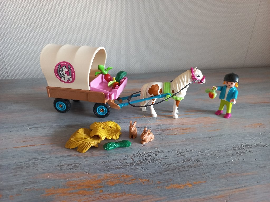 Playmobil 70998 Country - Ponykoets, Ponykar met Meisje, Complete set, Overige typen, Ophalen of Verzenden, Zo goed als nieuw