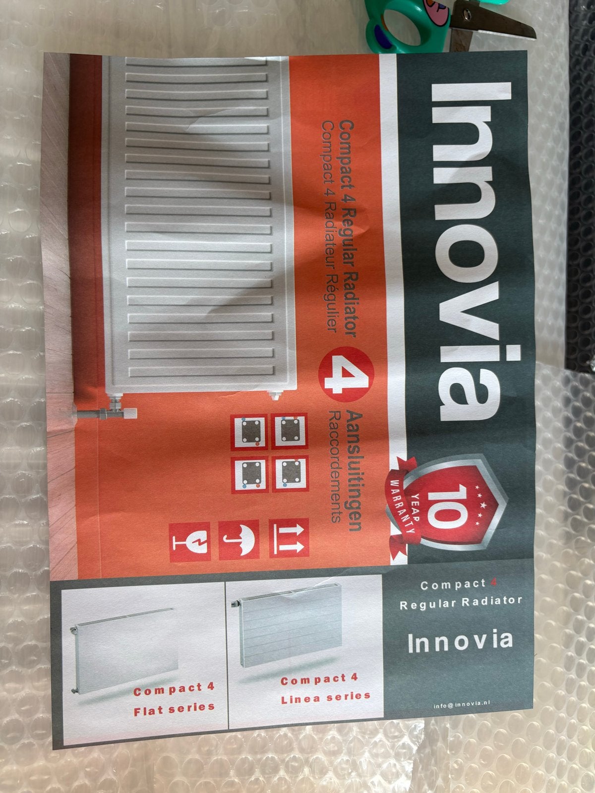 Innovia Compact 4 Radiator 40x100cm Nieuw, Ophalen, 30 tot 80 cm, Hoog rendement (Hr), Radiator