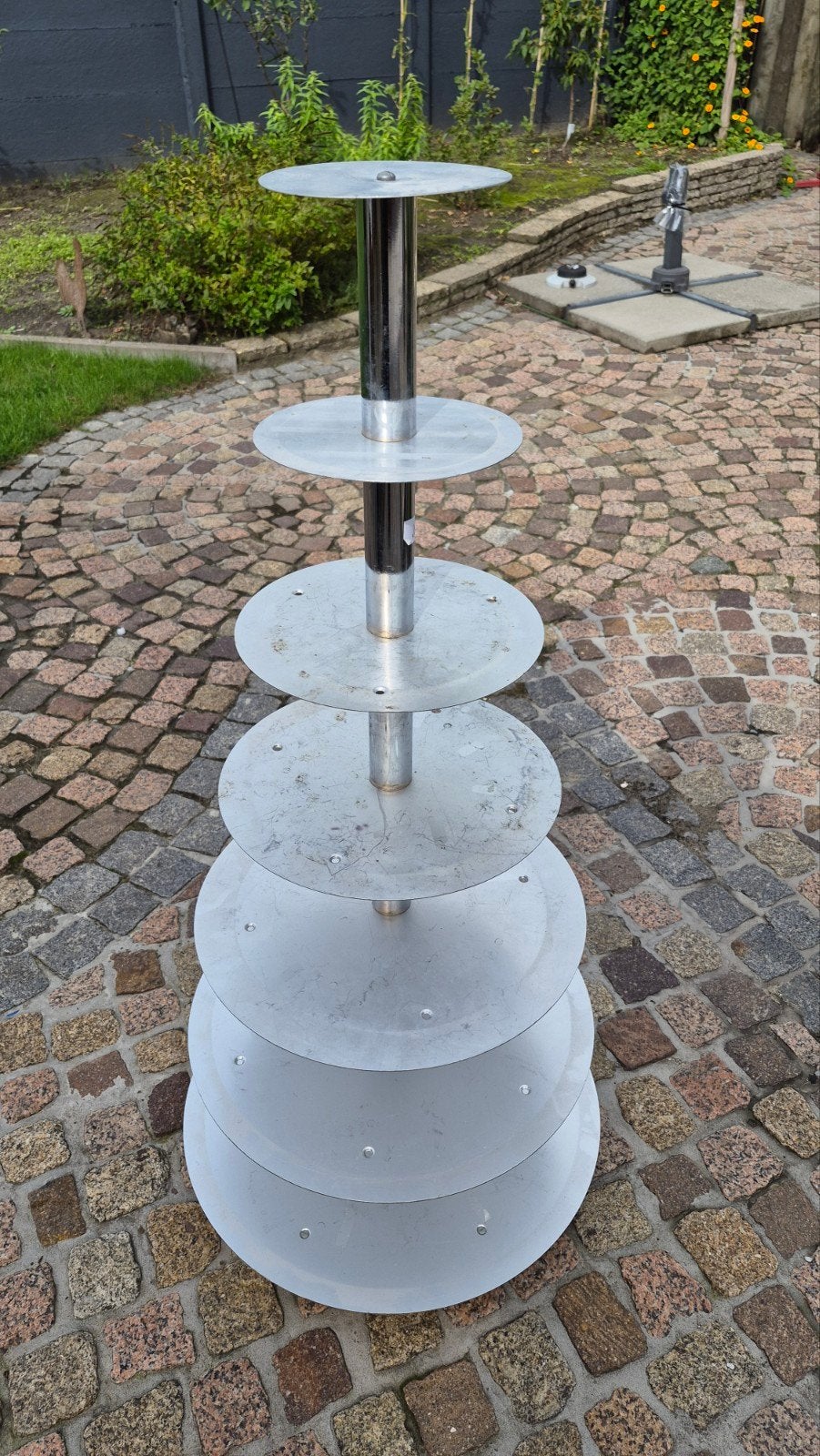 Metalen etagère/displayrek met 7 lagen, Gebruikt, Ophalen of Verzenden, Metaal, Industrieel