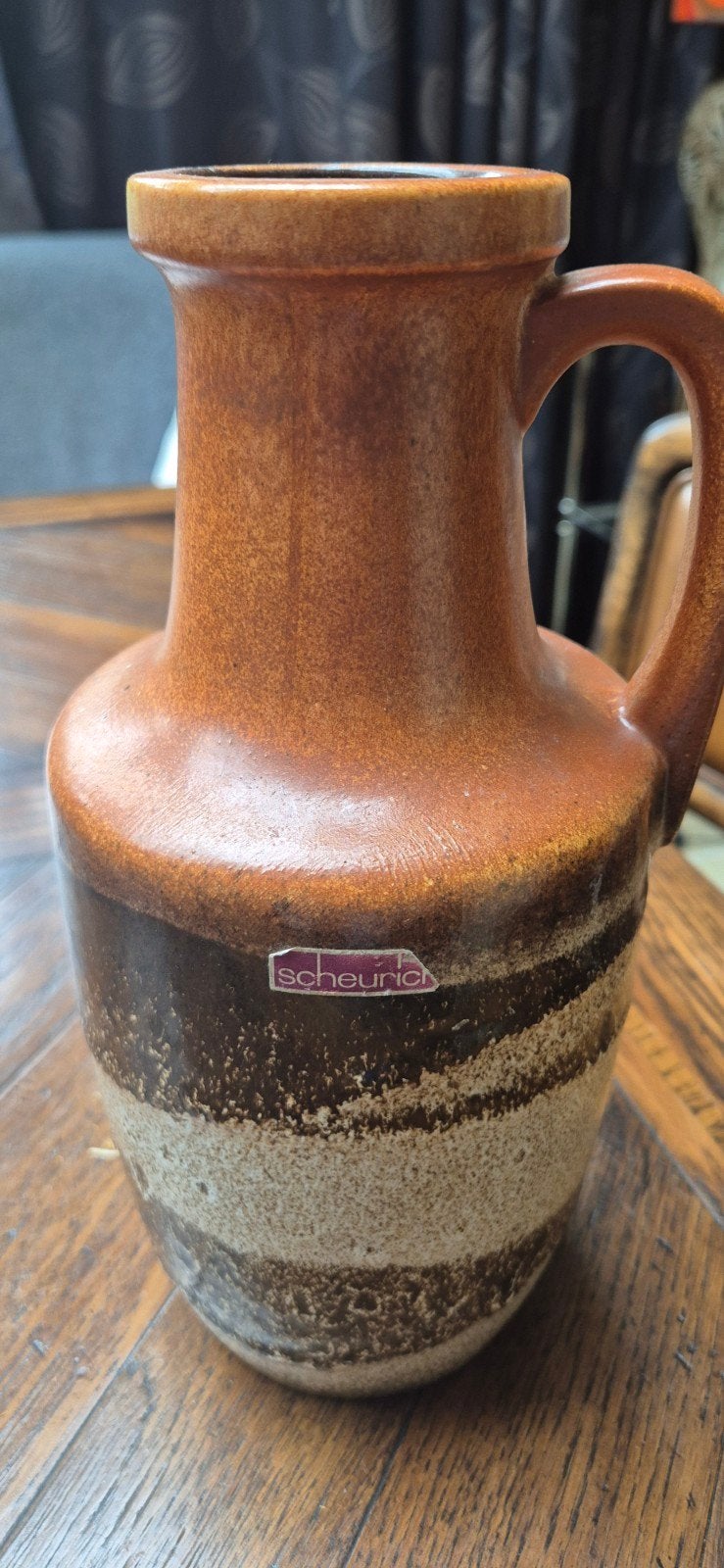 Vintage West Germany Vaas - Scheurich Keramiek 26 cm, Antiek en Kunst, Ophalen of Verzenden