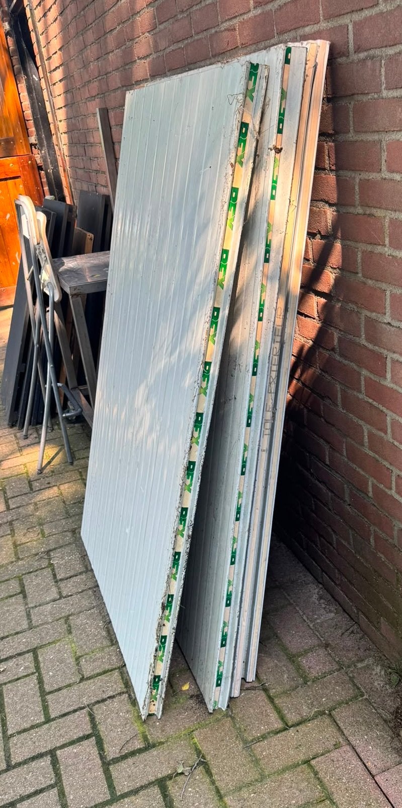 4 sandwich panelen, restpartij, 100 x 150, 4 cm dik, Ophalen of Verzenden, Gebruikt
