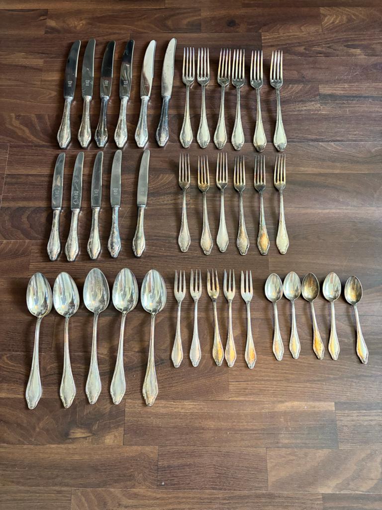 Wellner Mozart 38-delige bestekset - Vintage Zilver, Antiek en Kunst, Antiek | Bestek, Ophalen