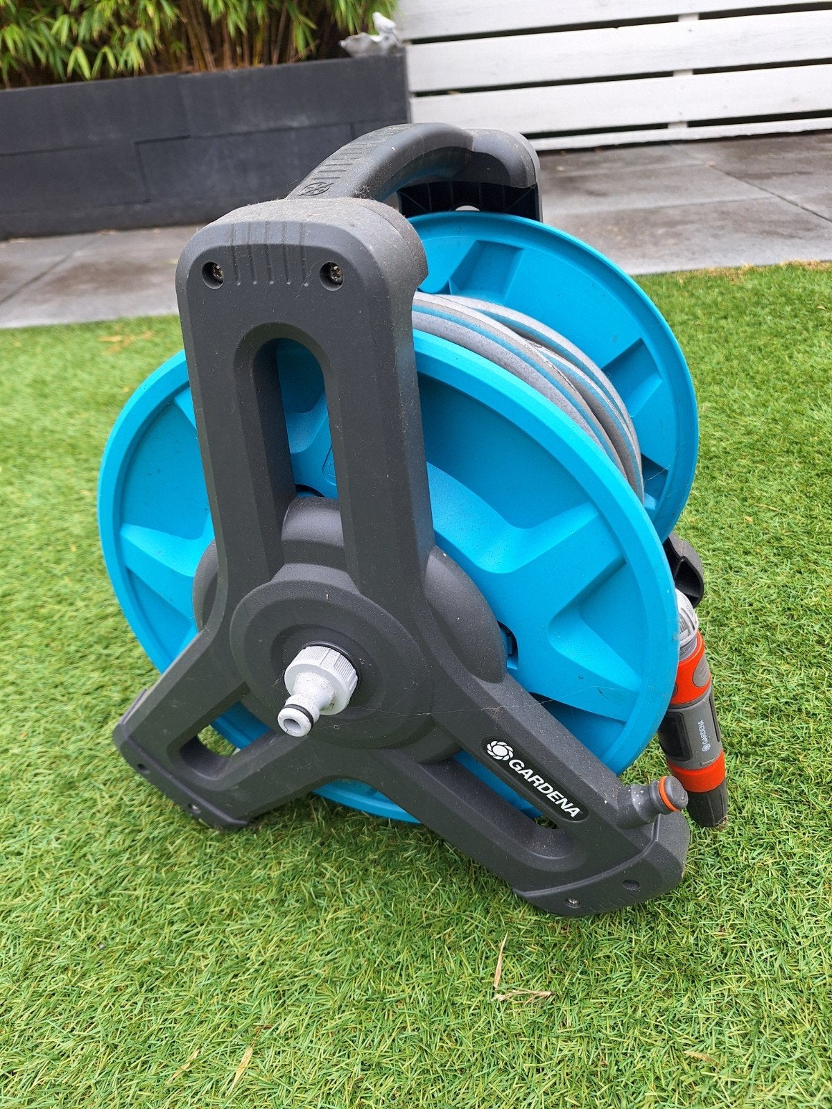 Gardena Tuinslanghaspel met slang, Tuin en Terras, Tuinslangen, Ophalen, Gebruikt, Tuinslanghaspel